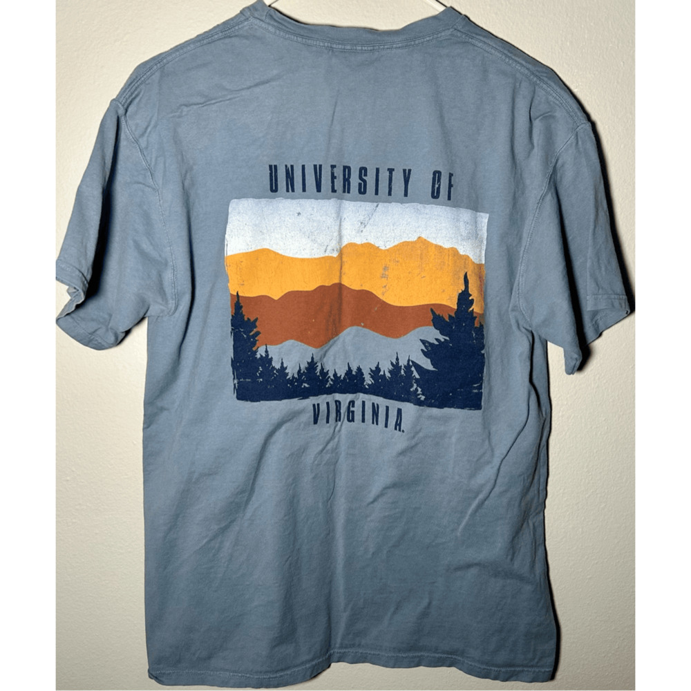 Vintage Virginia Cavaliers UVA Blue Men’s Mountain T-Shirt Hanes Sz M